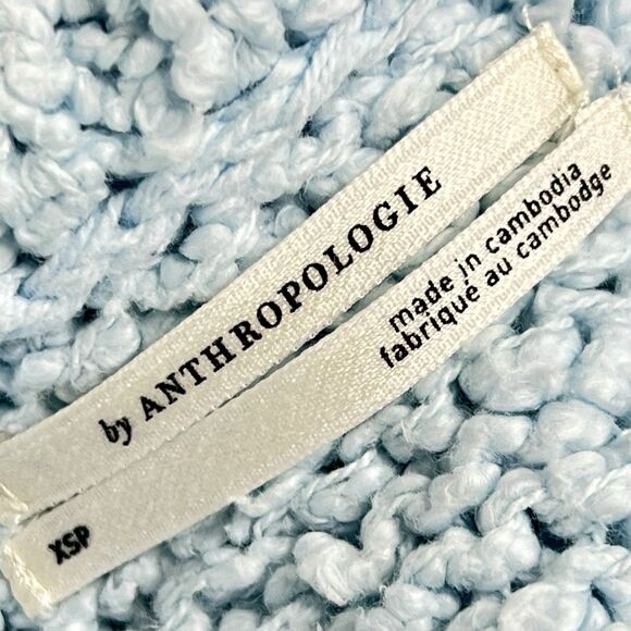 Anthropologie The Need-It Slouchy Pullover Sweater Oversized Mock Neck Blue XSP - Picture 9 of 12